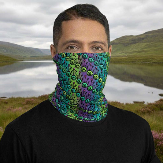 Jungle Tribal Frog - Lightweight Patterned Multi-Use Neck Gaiter