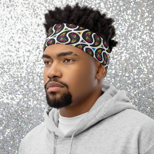 White Paisley Party - Lightweight Patterned Multi-Use Neck Gaiter
