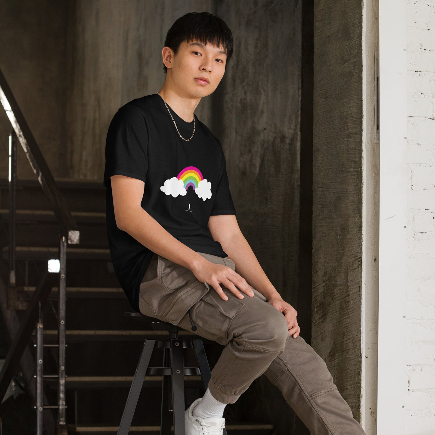 Bold Colourful Rainbow Retro Graphic T-Shirt
