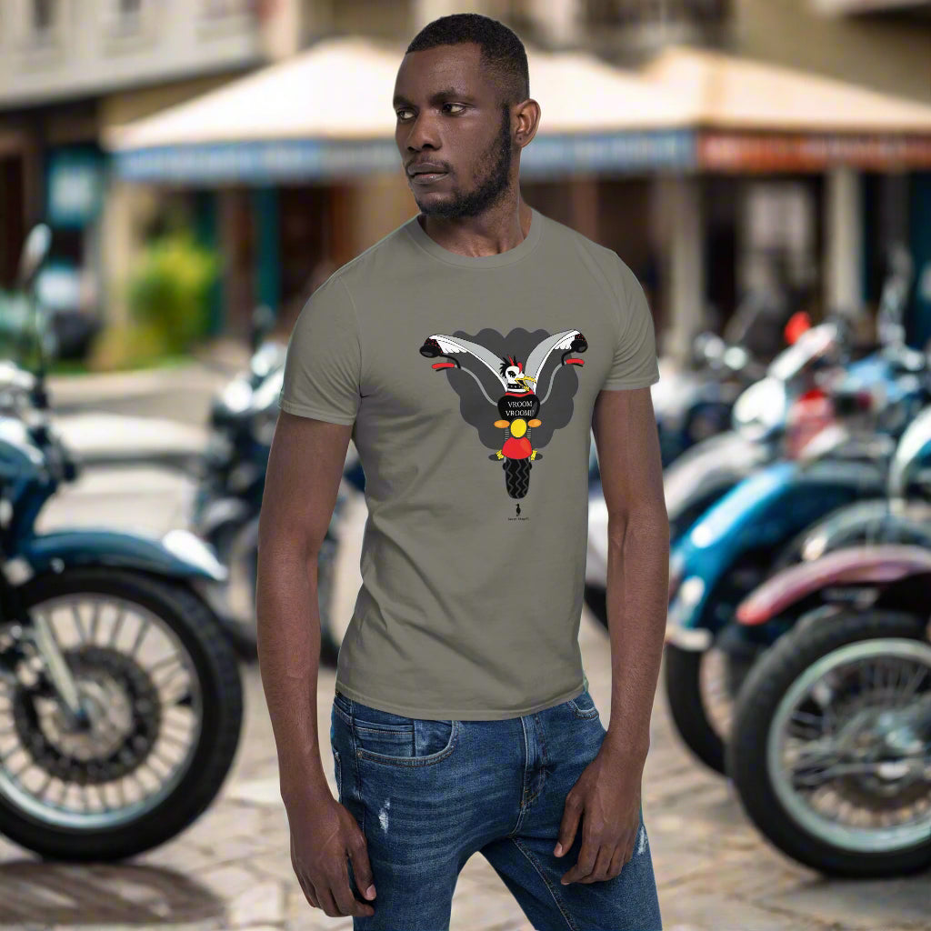 'Biker Steve' Quirky Biker Seagull T-Shirt - Born to Ride; Live to Stand Out