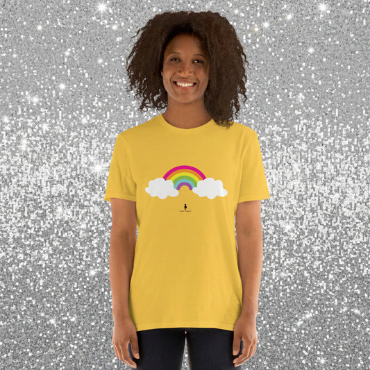 Rainbow Love - Bold Colourful Rainbow Retro Graphic Festival T-Shirt
