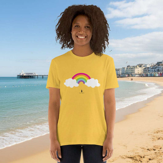 Rainbow Love - Bold Colourful Rainbow Retro Graphic Festival T-Shirt