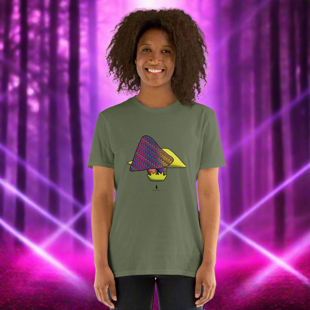 Fire Tribal Frog Mushrooms Punk Psychedelic Retro Rave Graphic T-Shirt