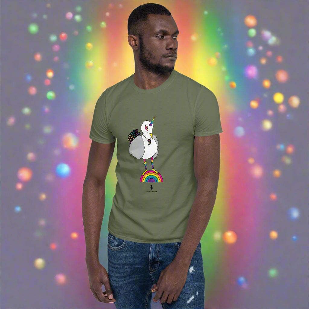 "Eureka" Fun Rainbow Gull-icorn Seagull Unicorn Graphic T-Shirt