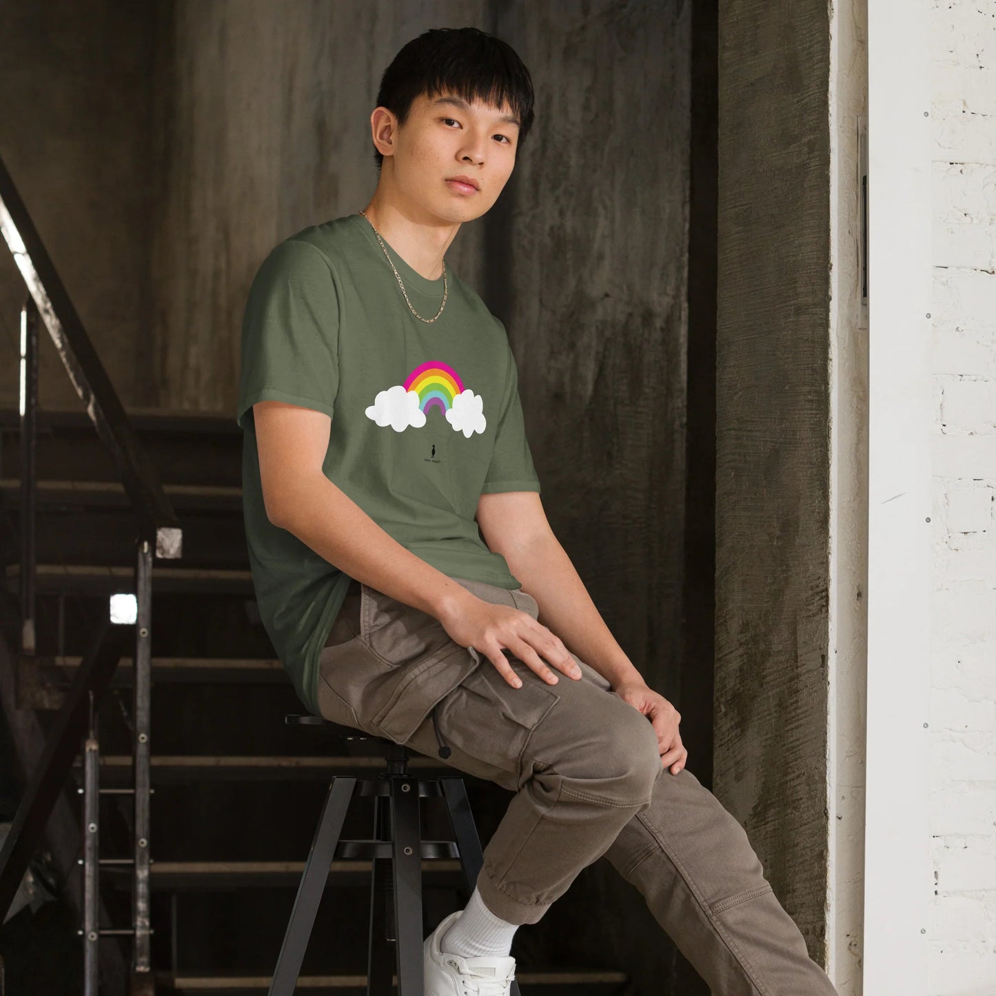 Bold Colourful Rainbow Retro Graphic T-Shirt
