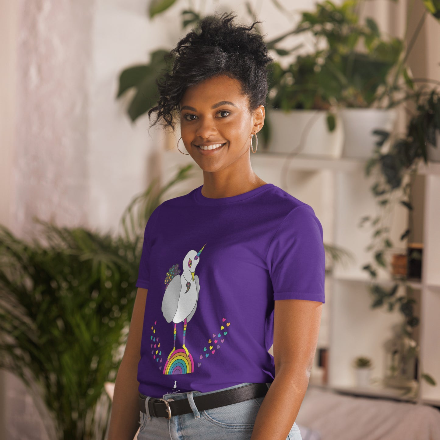 "Eureka" Fun Rainbow Gull-icorn Seagull Unicorn Graphic T-Shirt