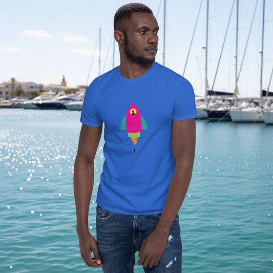 Space Sid - Bold Colourful Retro Rocket Graphic Festival T-Shirt