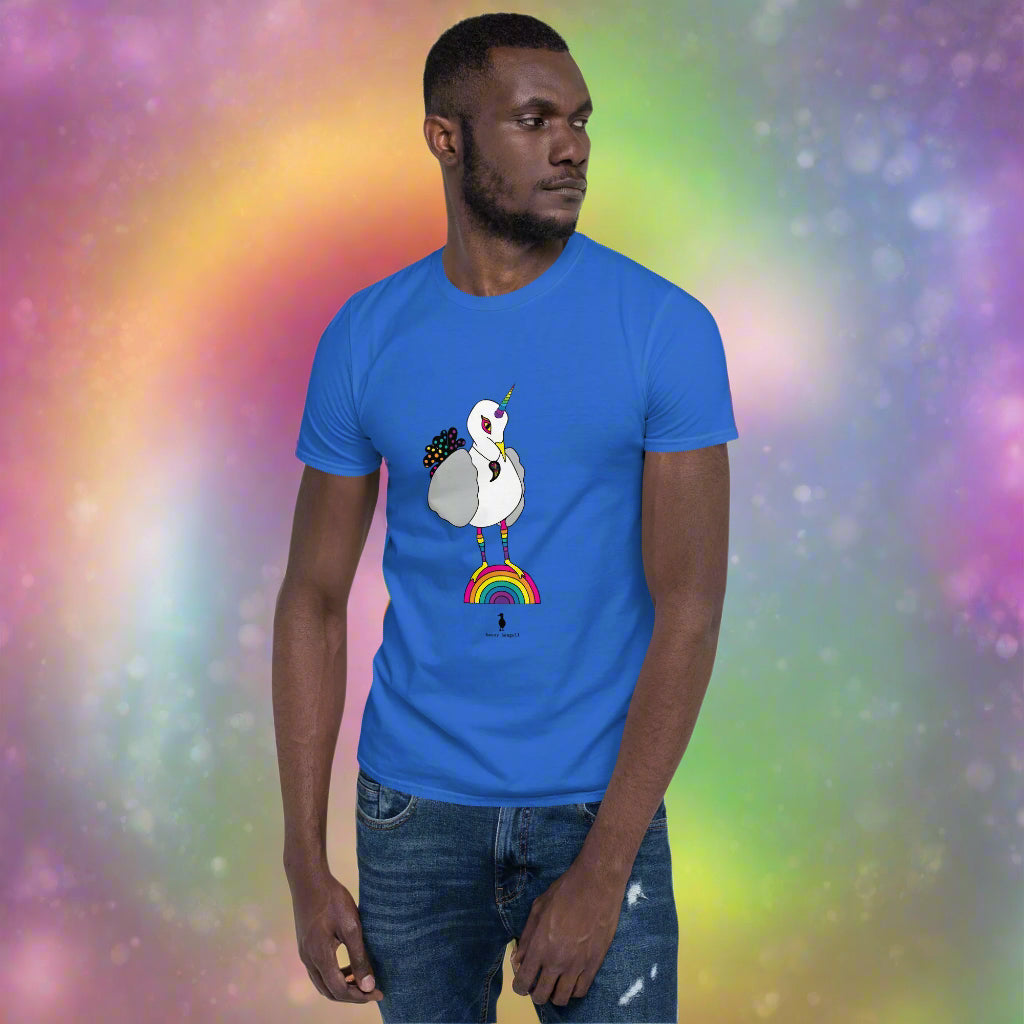"Eureka" Fun Rainbow Gull-icorn Seagull Unicorn Graphic T-Shirt