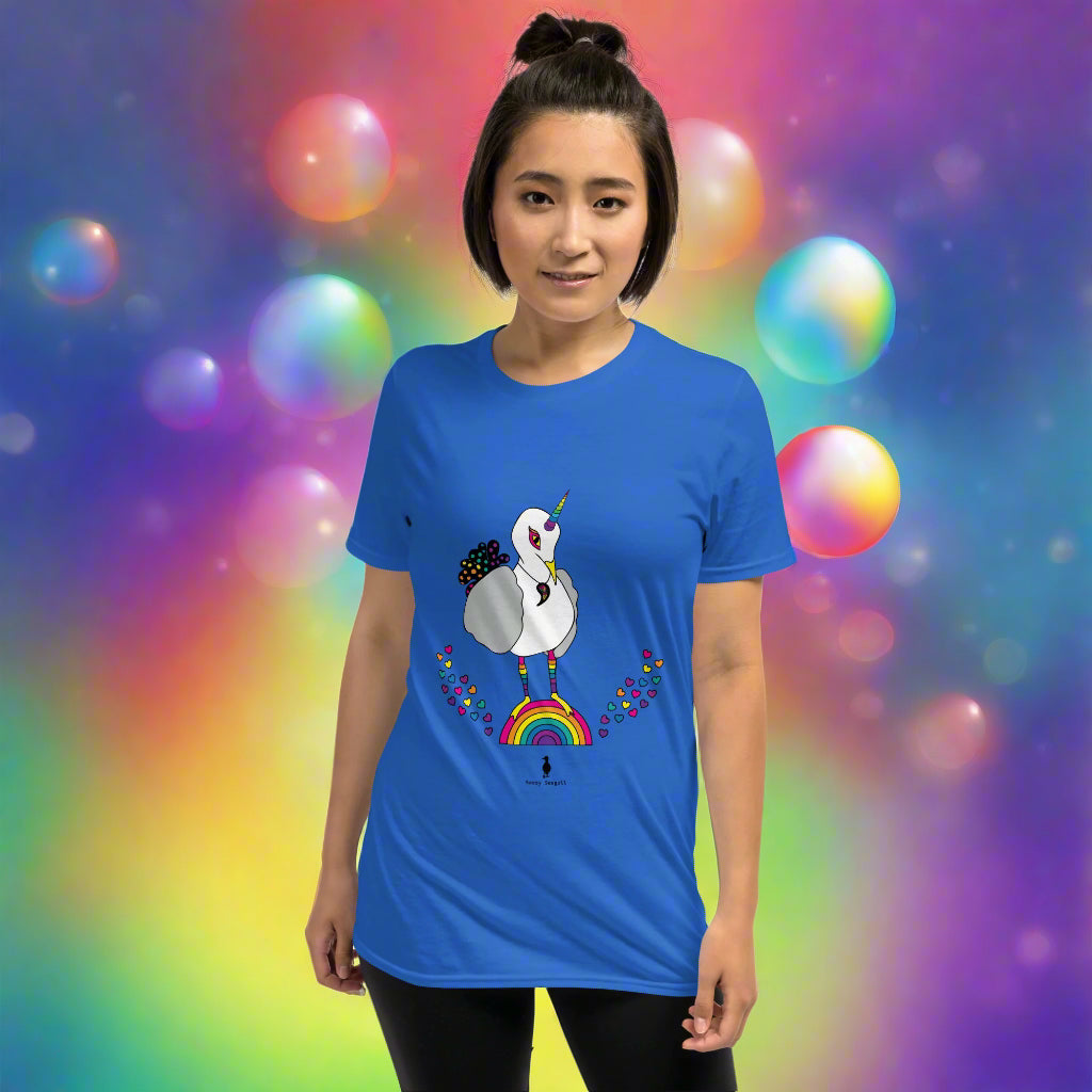 "Eureka" Fun Rainbow Gull-icorn Seagull Unicorn Graphic T-Shirt