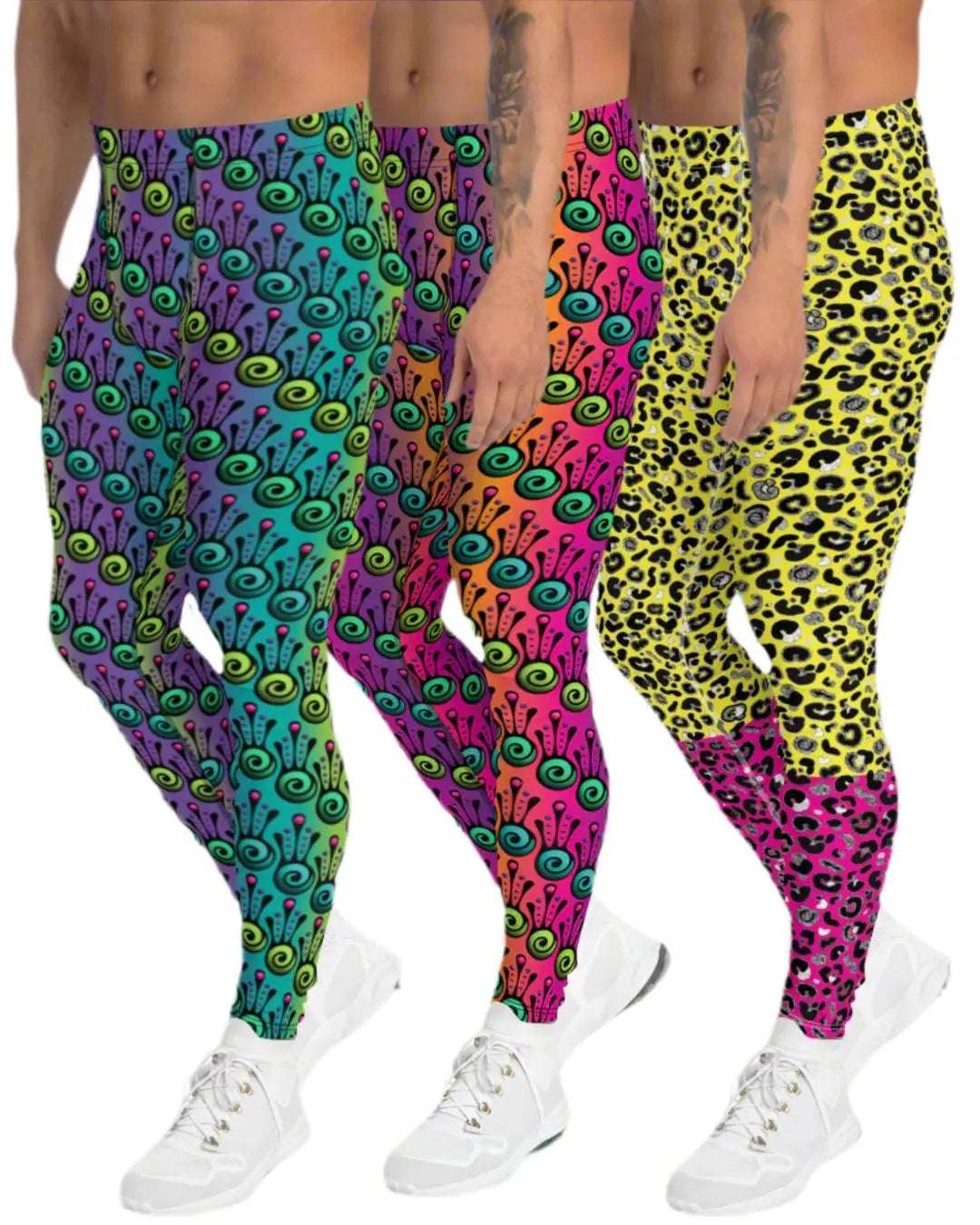 Men's Colourful Patterned Leggings - Festivals, Activewear, Lifestyle | Sassy Seagull