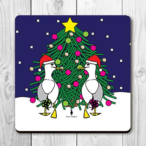 Funky Festive Seagull Cork Coasters - Choose from Three Designs