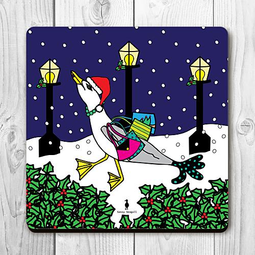 Funky Festive Seagull Cork Coasters - Choose from Three Designs