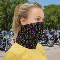 Black Paisley Party - Lightweight Patterned Multi-Use Neck Gaiter