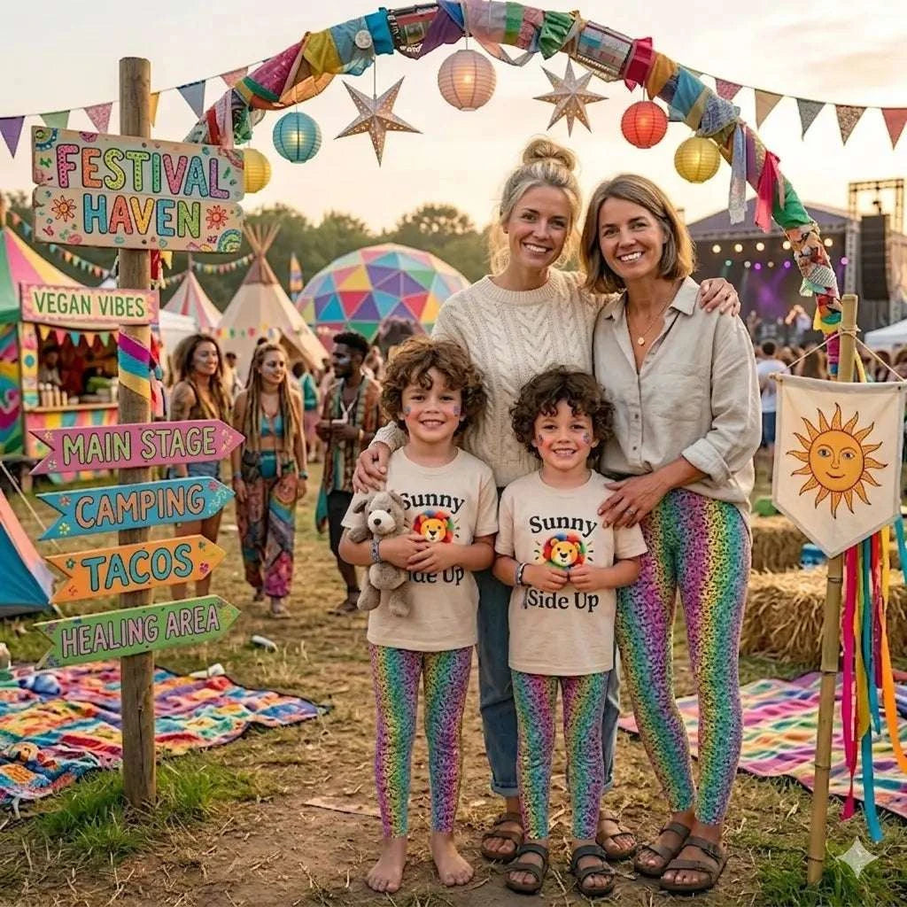 Rainbow Leopard Glamour - Funky Kids, Toddlers & Teens Colourful Leggings | Festivals, Wellness & Loungewear