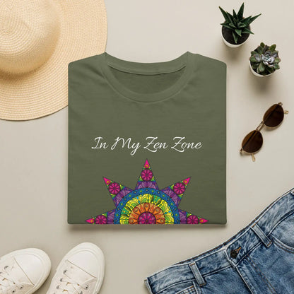 In My Zen Zone - Relaxing Rainbow Mandala Unisex Graphic T-Shirt
