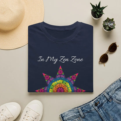 In My Zen Zone - Relaxing Rainbow Mandala Unisex Graphic T-Shirt