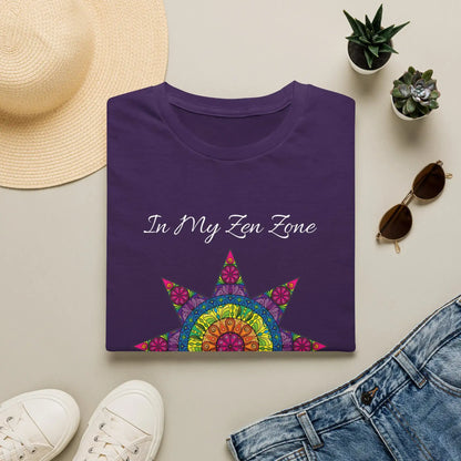 In My Zen Zone - Relaxing Rainbow Mandala Unisex Graphic T-Shirt