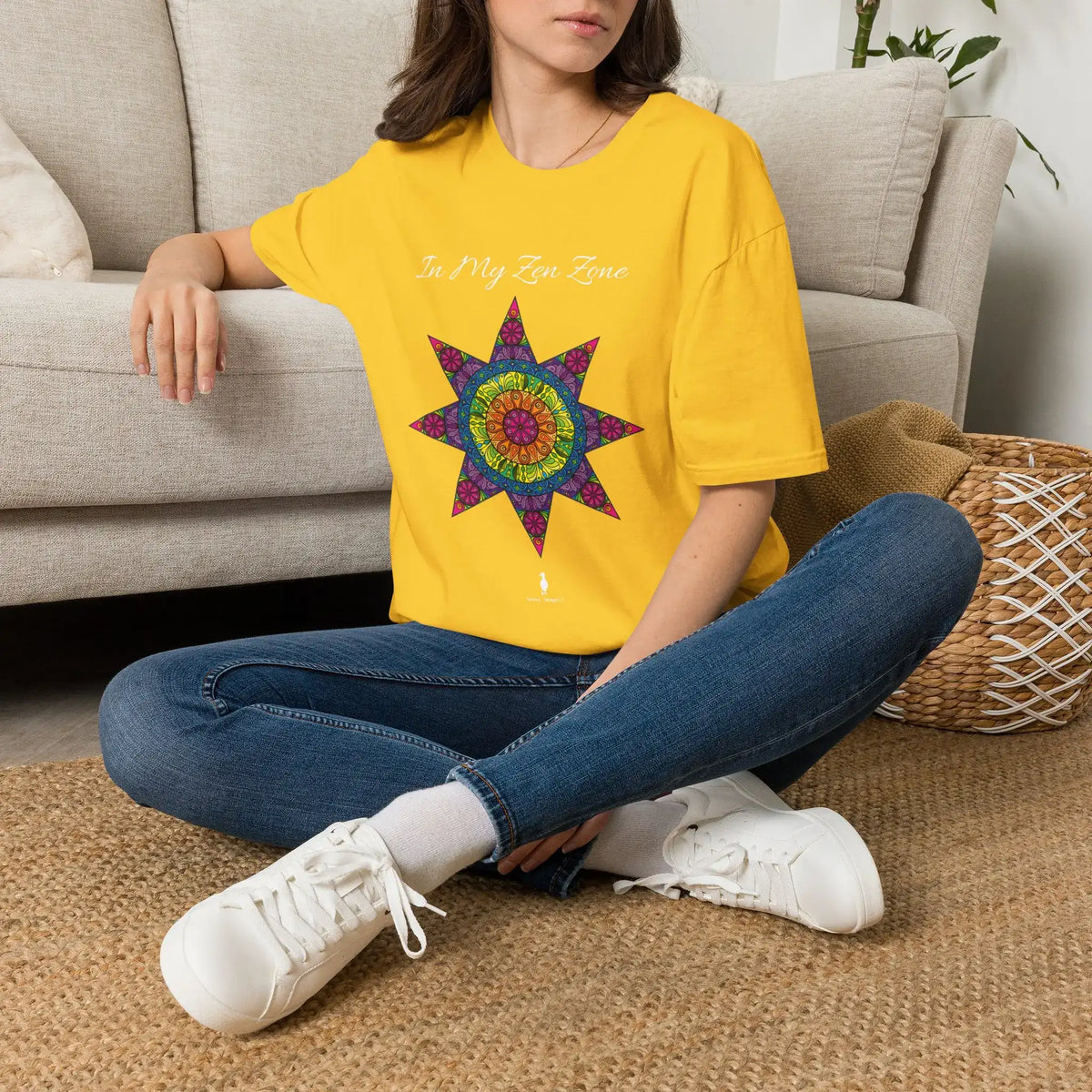 In My Zen Zone - Relaxing Rainbow Mandala Unisex Graphic T-Shirt