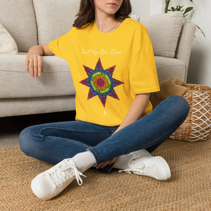 In My Zen Zone - Relaxing Rainbow Mandala Unisex Graphic T-Shirt