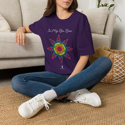 In My Zen Zone - Relaxing Rainbow Mandala Unisex Graphic T-Shirt