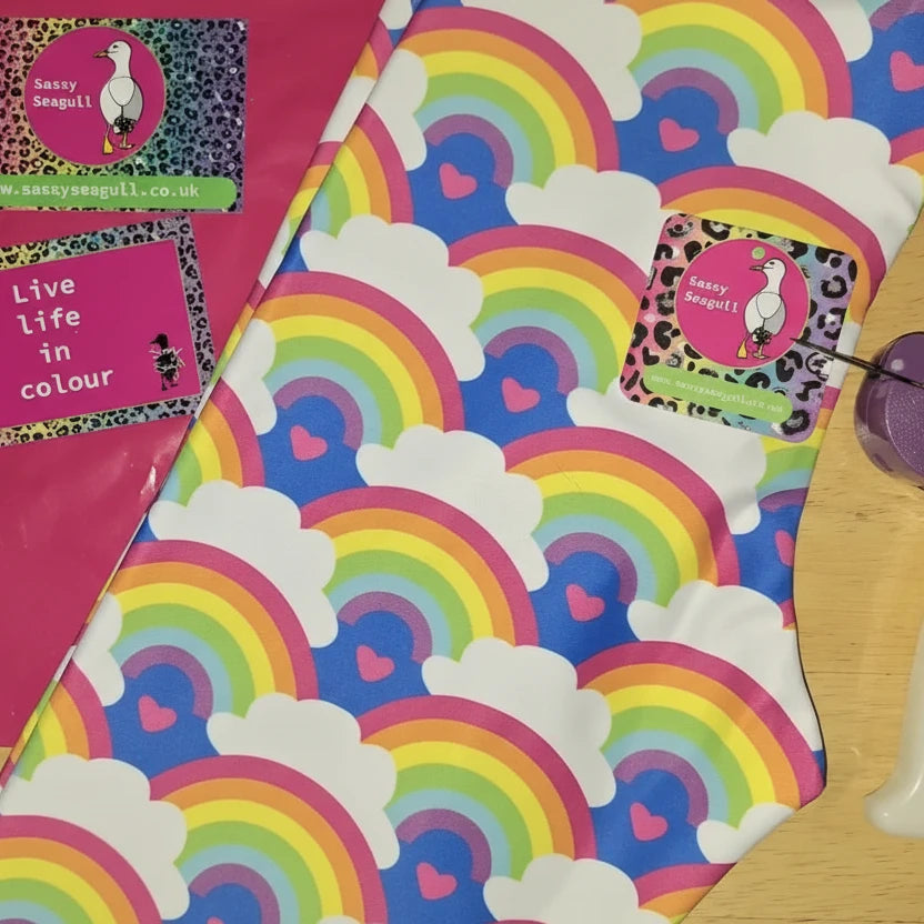 Rainbow Love Teen Festival Leggings ready for posting | Sassy Seagull