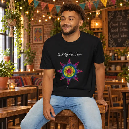 In My Zen Zone - Relaxing Rainbow Mandala Unisex Graphic T-Shirt