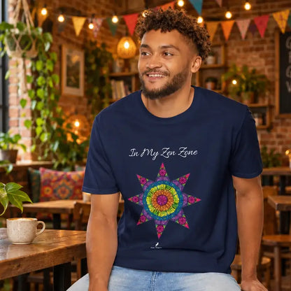In My Zen Zone - Relaxing Rainbow Mandala Unisex Graphic T-Shirt