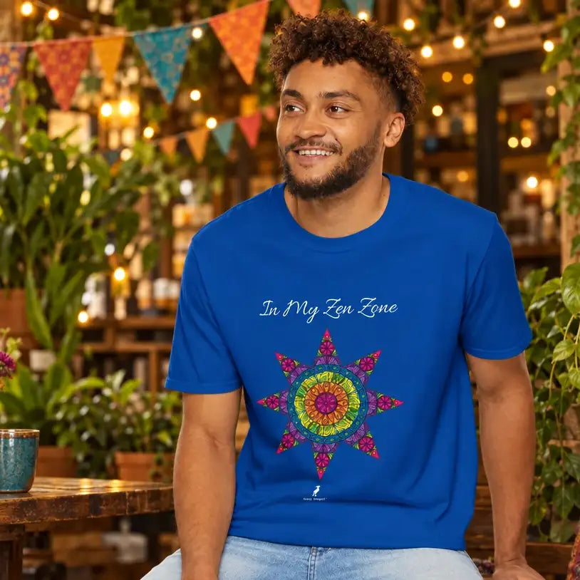 In My Zen Zone - Relaxing Rainbow Mandala Unisex Graphic T-Shirt