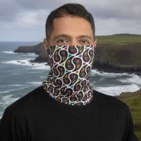 White Paisley Party - Lightweight Patterned Multi-Use Neck Gaiter