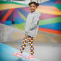 Funky Tots, Kids and Teens Rainbow Sparkle Leggings, Pants | Full Length | Super Comfortable | Unique Active Wear | Boho | Hippie | Punk | Festival
