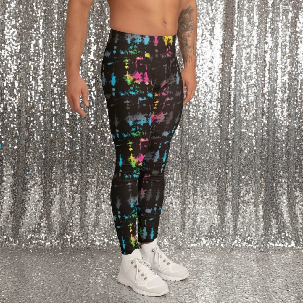 Minstrel Magic - Funky Men's Colourful Patterned Festival & Yoga Leggings