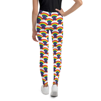 Funky Tots, Kids and Teens Rainbow Sparkle Leggings, Pants | Full Length | Super Comfortable | Unique Active Wear | Boho | Hippie | Punk | Festival