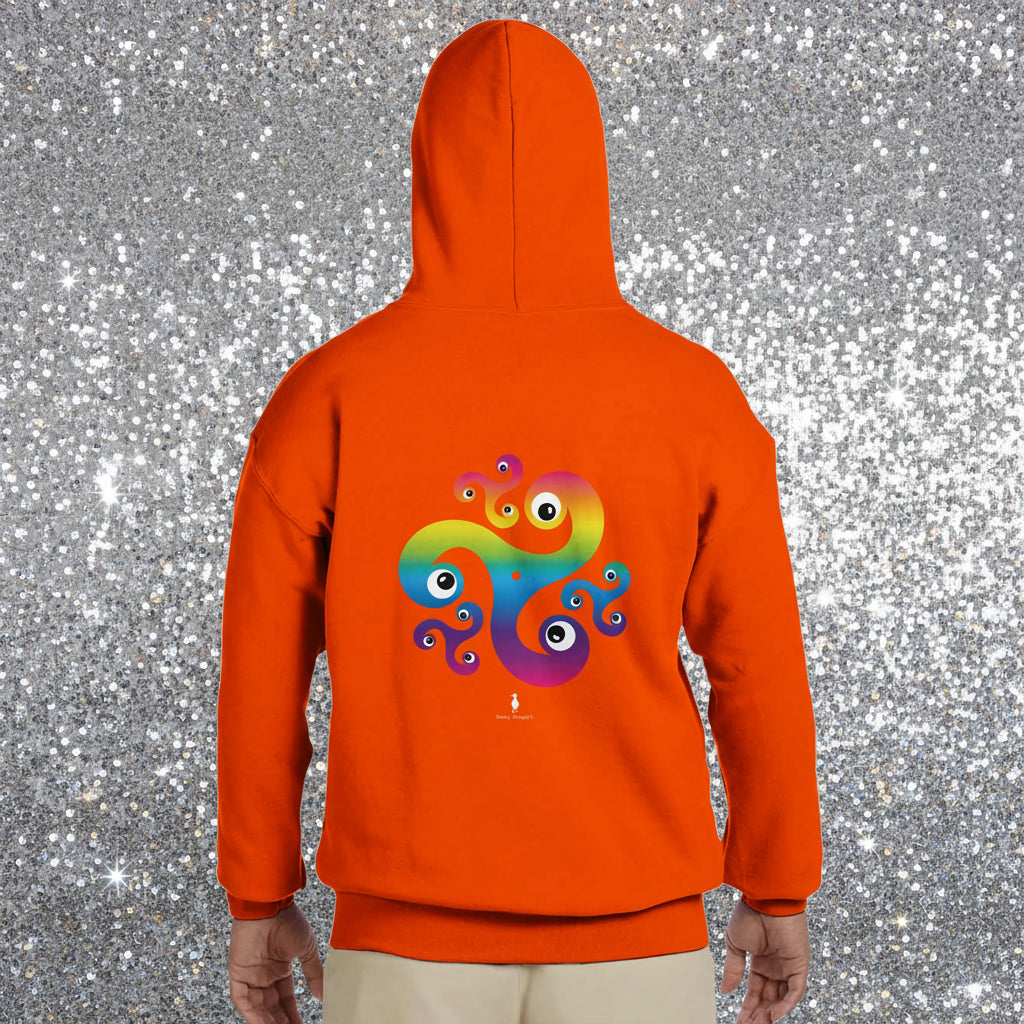 Trippy Triskelion - Rainbow Psychedelic Celtic-Inspired Festival Hoodie