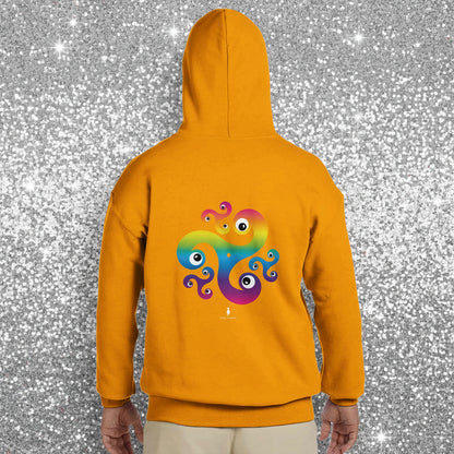 Trippy Triskelion - Rainbow Psychedelic Celtic-Inspired Festival Hoodie