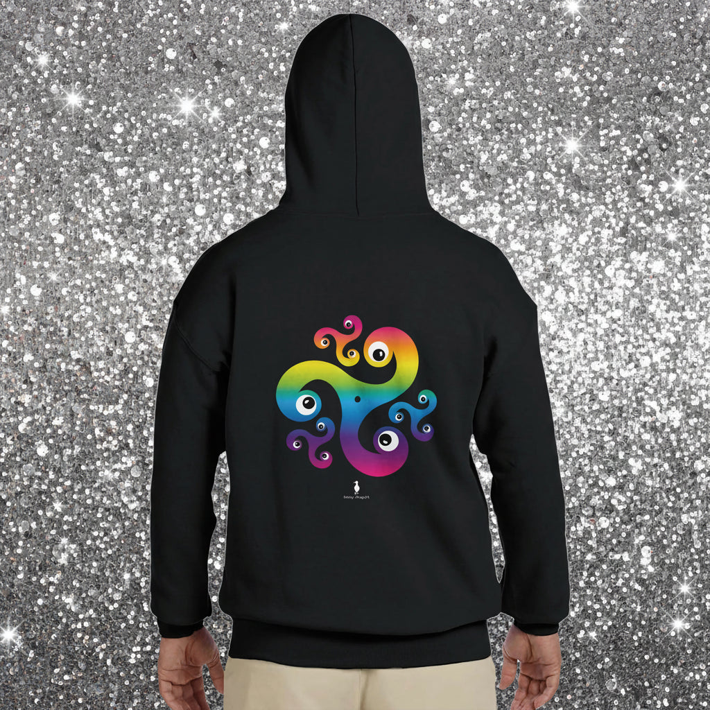 Trippy Triskelion - Rainbow Psychedelic Celtic-Inspired Festival Hoodie