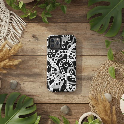 Who's Afraid Of The Dark - Abstract Black & White Phone Case (iPhone + Samsung)