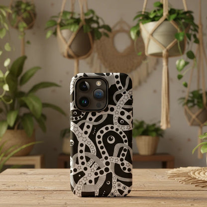 Who's Afraid Of The Dark - Abstract Black & White Phone Case (iPhone + Samsung)