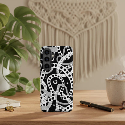 Who's Afraid Of The Dark - Abstract Black & White Phone Case (iPhone + Samsung)