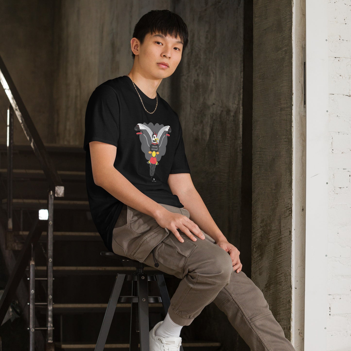 'Biker Steve' Quirky Biker Seagull T-Shirt - Born to Ride; Live to Stand Out