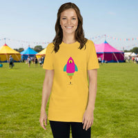 Space Sid - Bold Colourful Retro Rocket Graphic Festival T-Shirt