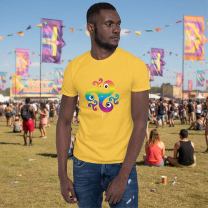 Trippy Triskelion - Psychedelic Celtic-Inspired Unisex Festival T-Shirt