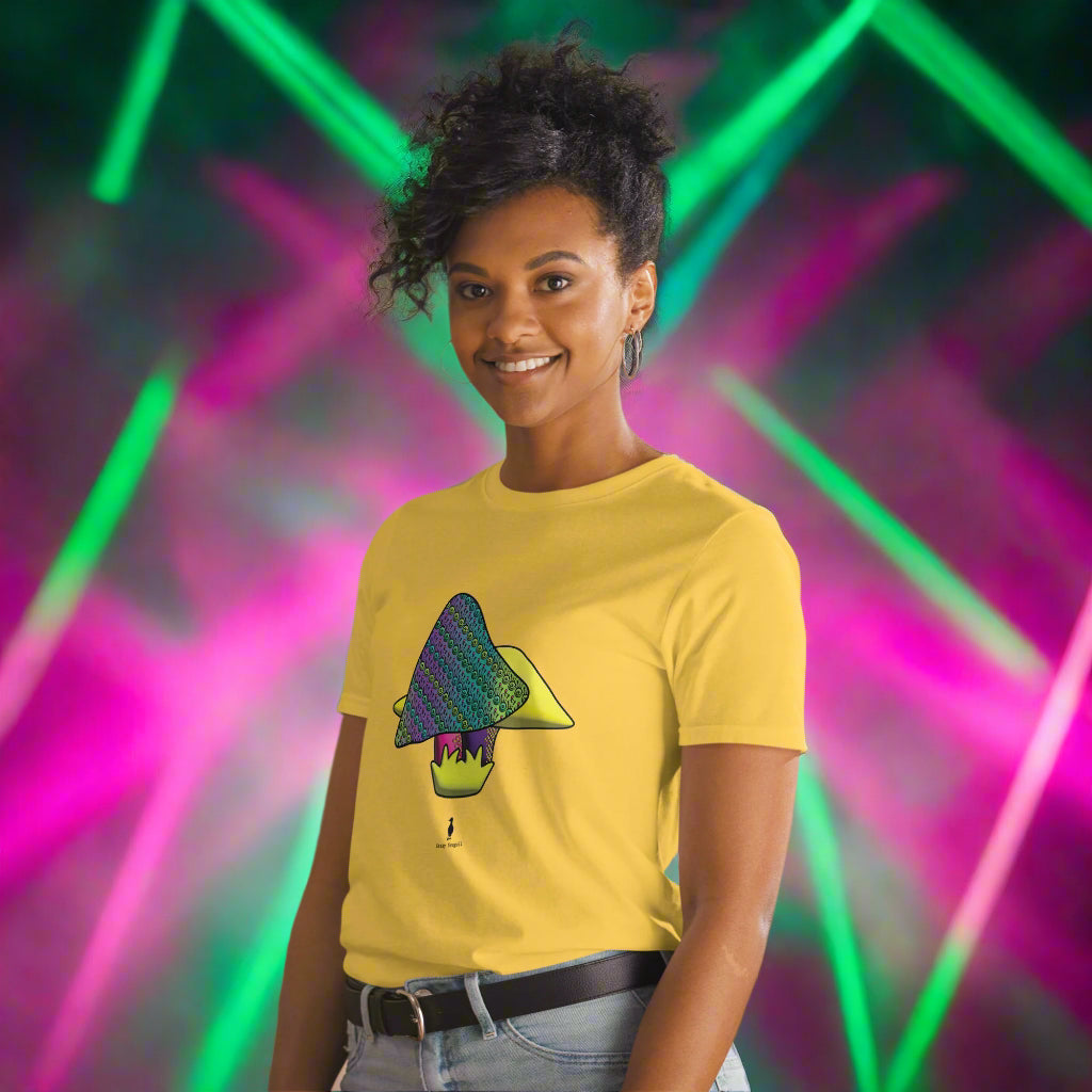 Bold Colourful Mushrooms Punk Psychedelic Retro Rave Graphic T-Shirt