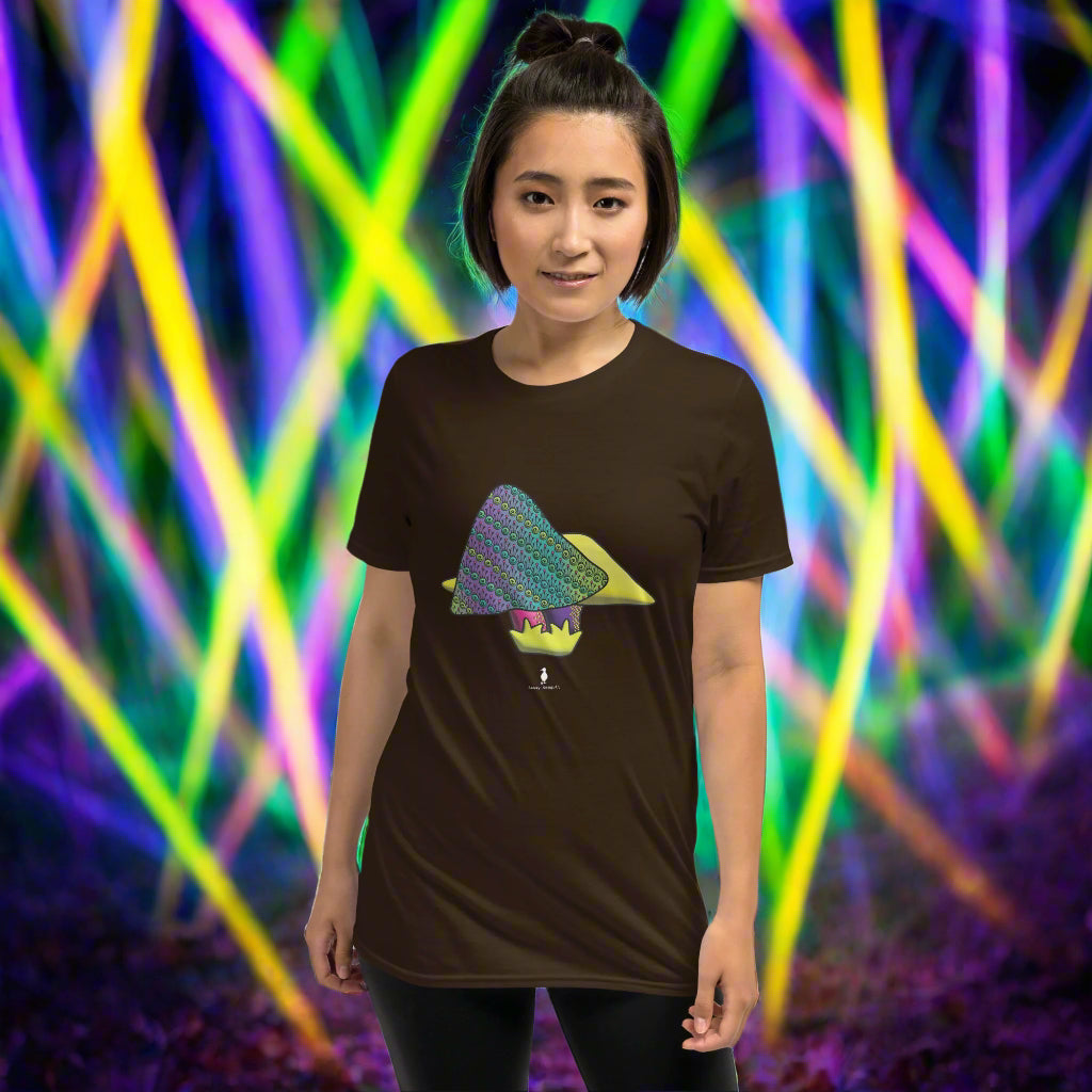 Bold Colourful Mushrooms Punk Psychedelic Retro Rave Graphic T-Shirt