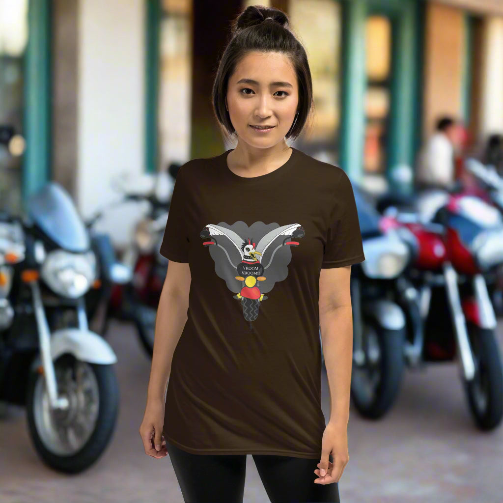 'Biker Steve' Quirky Biker Seagull T-Shirt - Born to Ride; Live to Stand Out