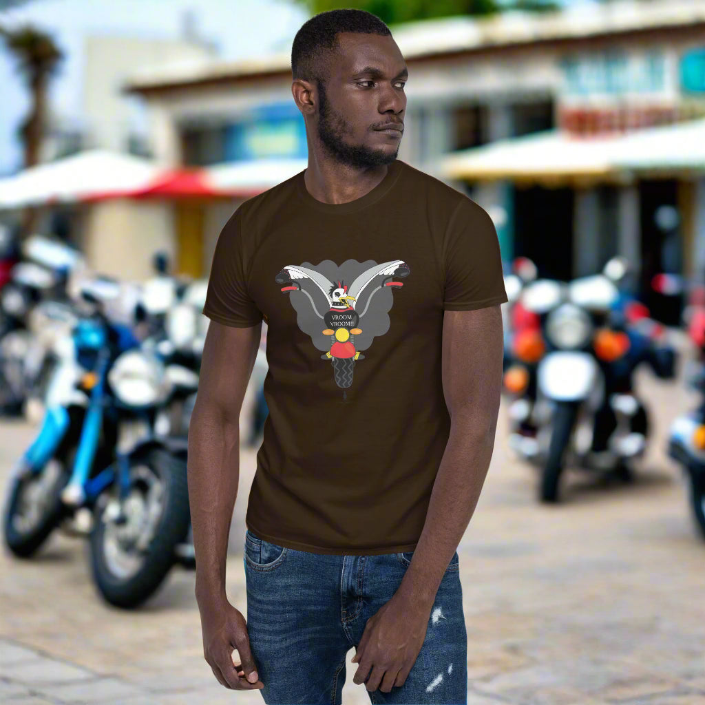 'Biker Steve' Quirky Biker Seagull T-Shirt - Born to Ride; Live to Stand Out