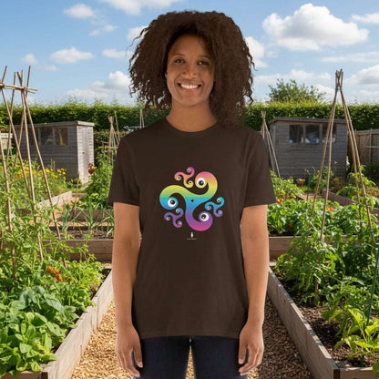 Trippy Triskelion - Psychedelic Celtic-Inspired Unisex Festival T-Shirt