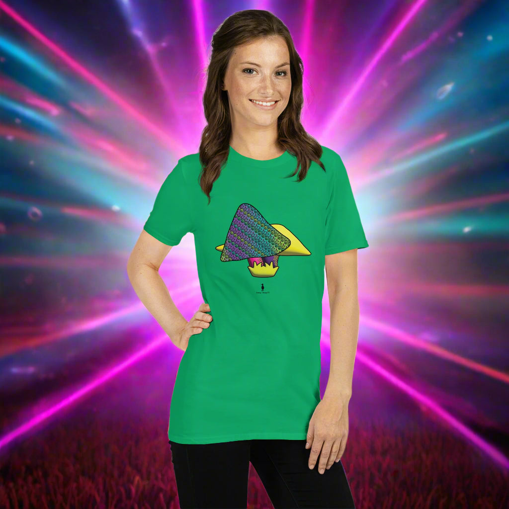 Bold Colourful Mushrooms Punk Psychedelic Retro Rave Graphic T-Shirt