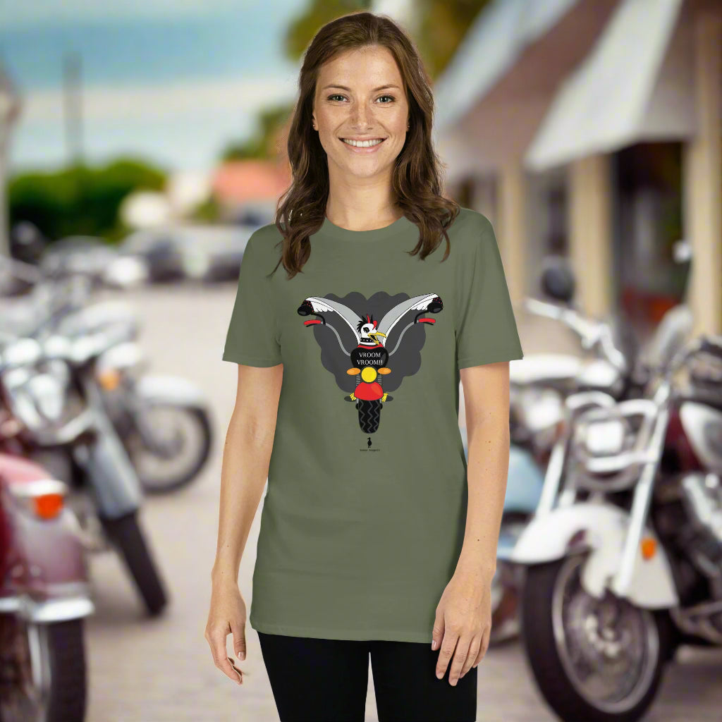 'Biker Steve' Quirky Biker Seagull T-Shirt - Born to Ride; Live to Stand Out