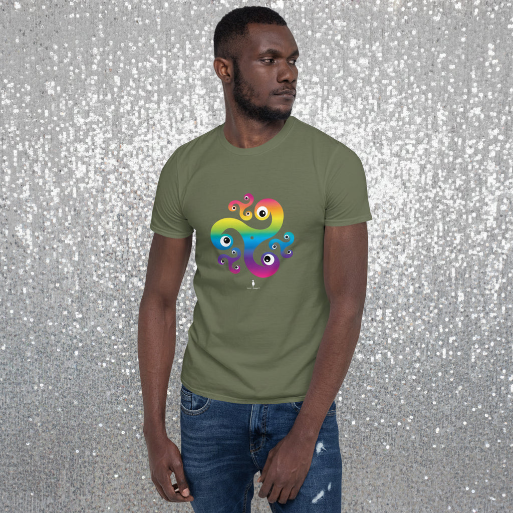 Trippy Triskelion - Psychedelic Celtic-Inspired Unisex Festival T-Shirt