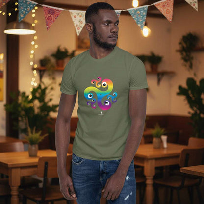 Trippy Triskelion - Psychedelic Celtic-Inspired Unisex Festival T-Shirt